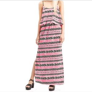 TOPSHOP FLURO TRIBAL PRINT MAXI DRESS